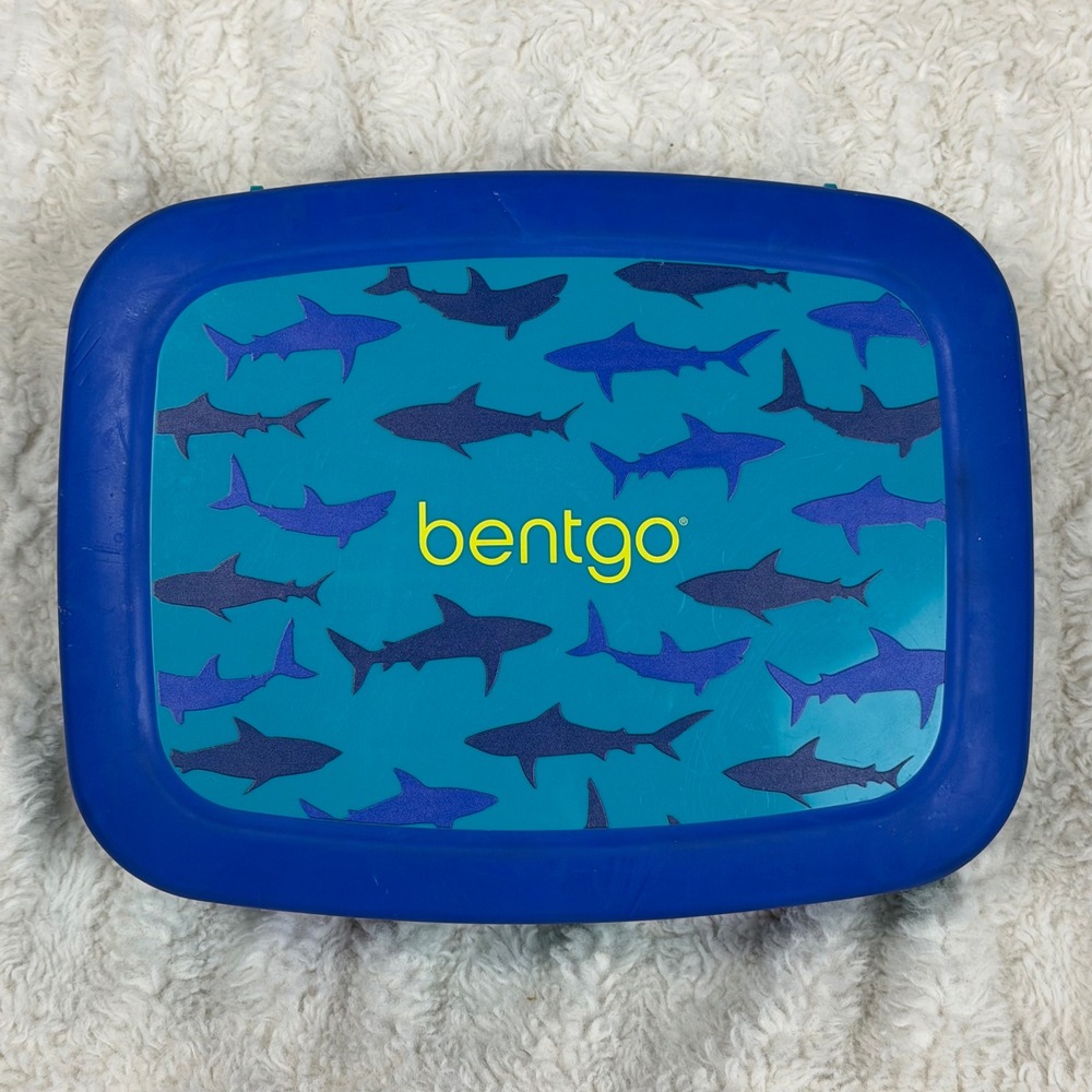 Bentgo Kids Blue Shark Print Leak-Proof 5-Compartment Bento Lunch Box